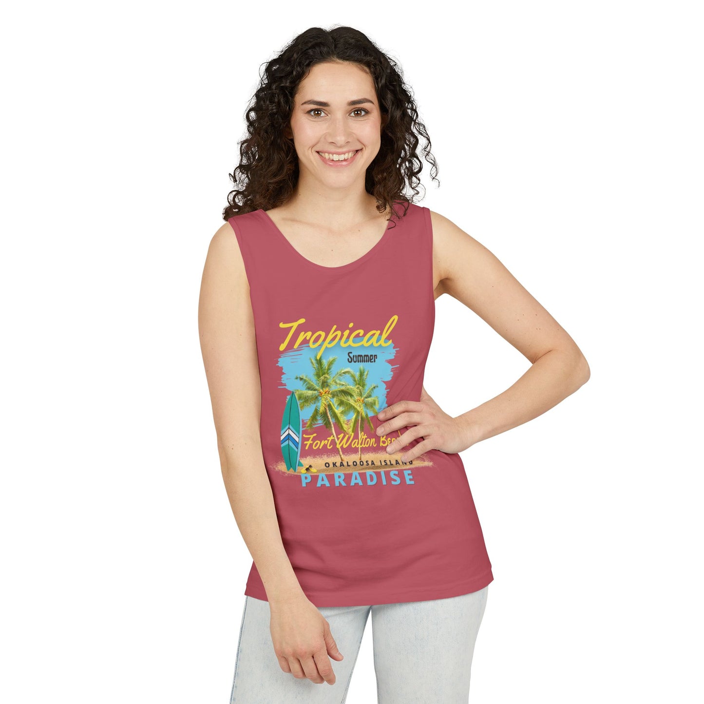 Tropical Summer Tank Top(Print on Front)