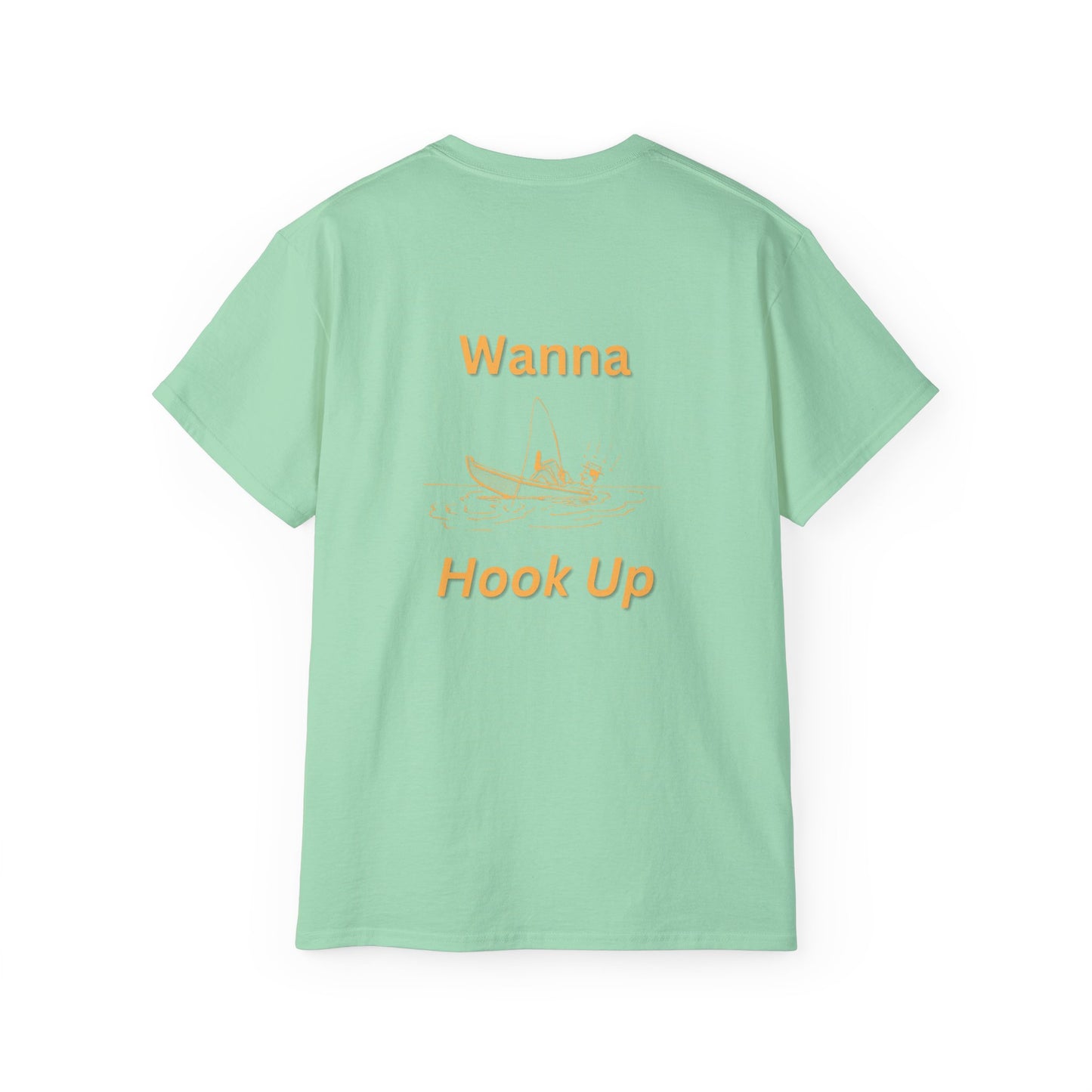 Wanna Hook Up Fishing Tee — Casual Graphic Cotton T‑Shirt