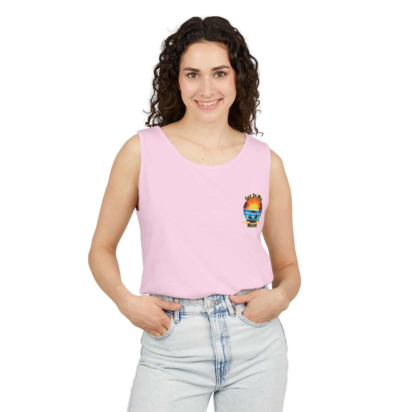 "Set In My Waves" Tropical RETRO Paradise Tank Top(Light Colors)