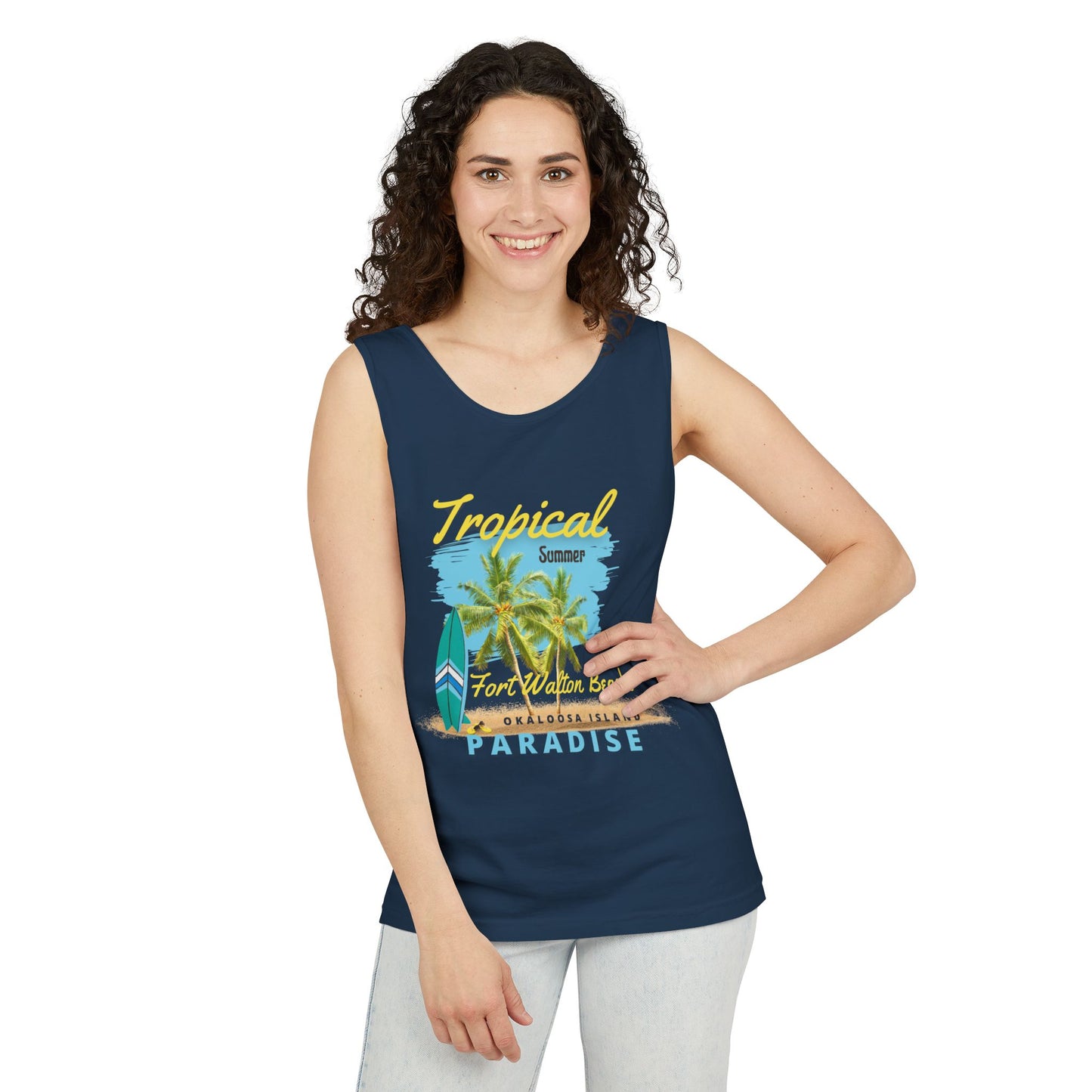 Tropical Summer Tank Top(Print on Front)