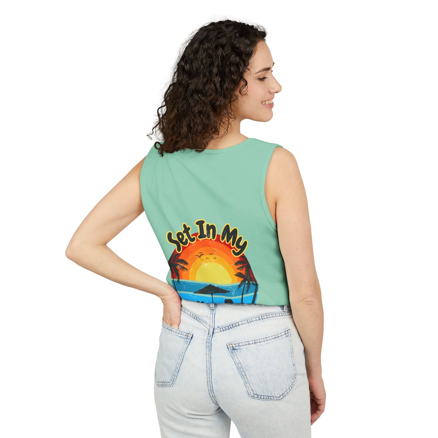 "Set In My Waves" Tropical RETRO Paradise Tank Top(Light Colors)