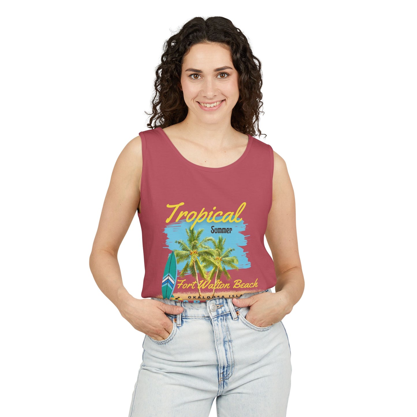 Tropical Summer Tank Top(Print on Front)