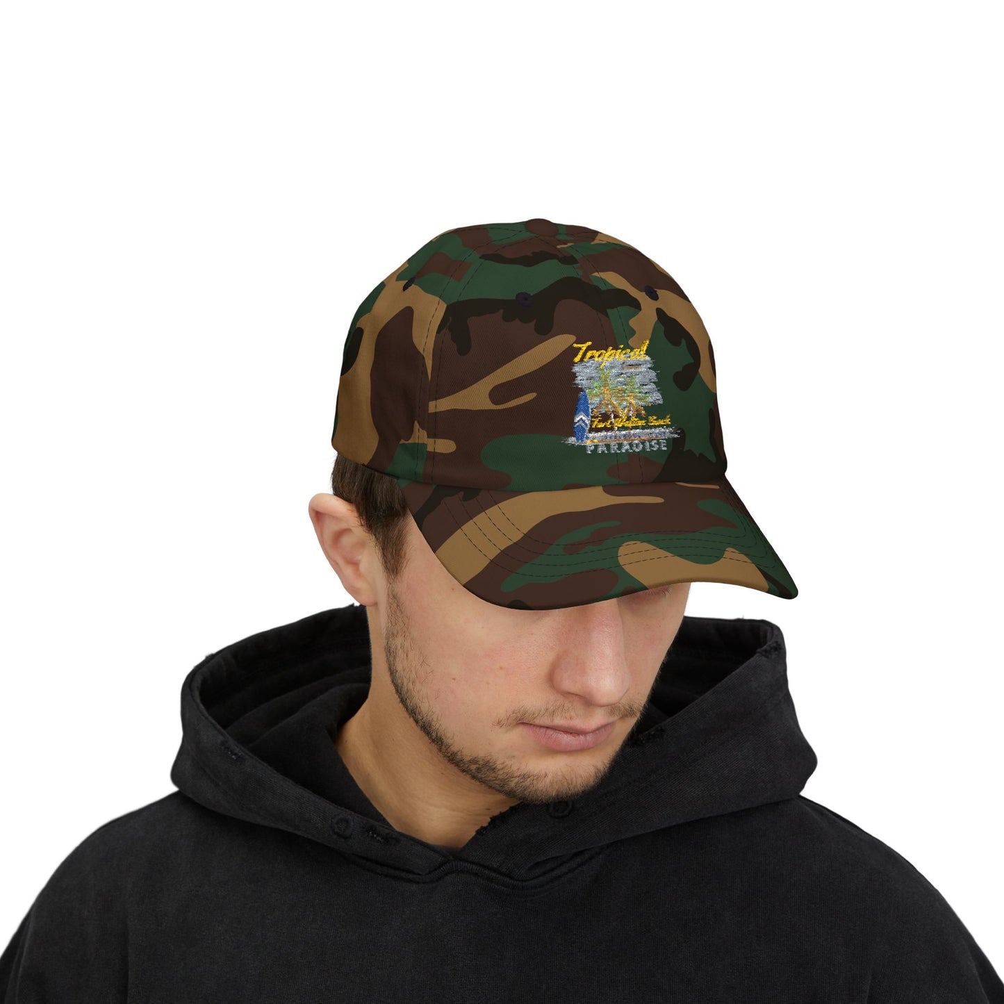 Tropical Dad Cap and Camo Embroidered