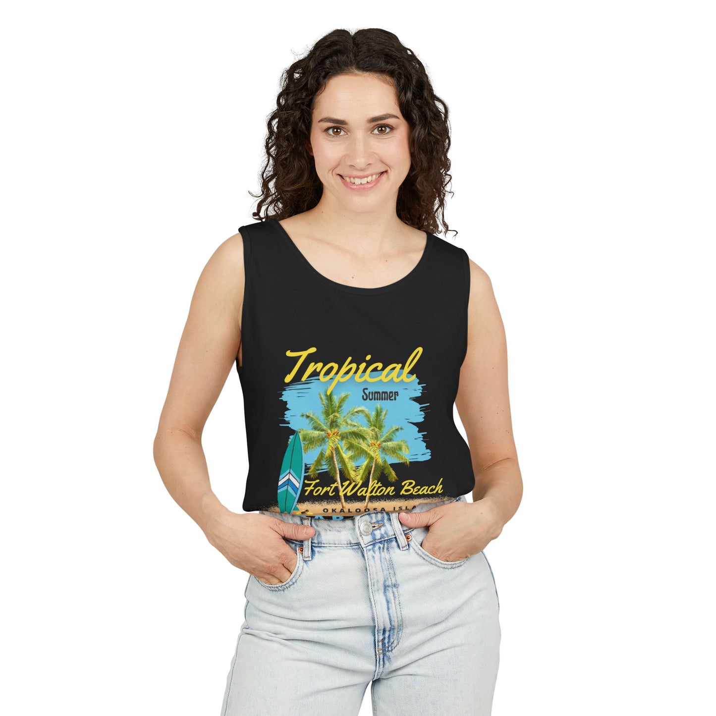 Tropical Summer Tank Top(Print on Front)