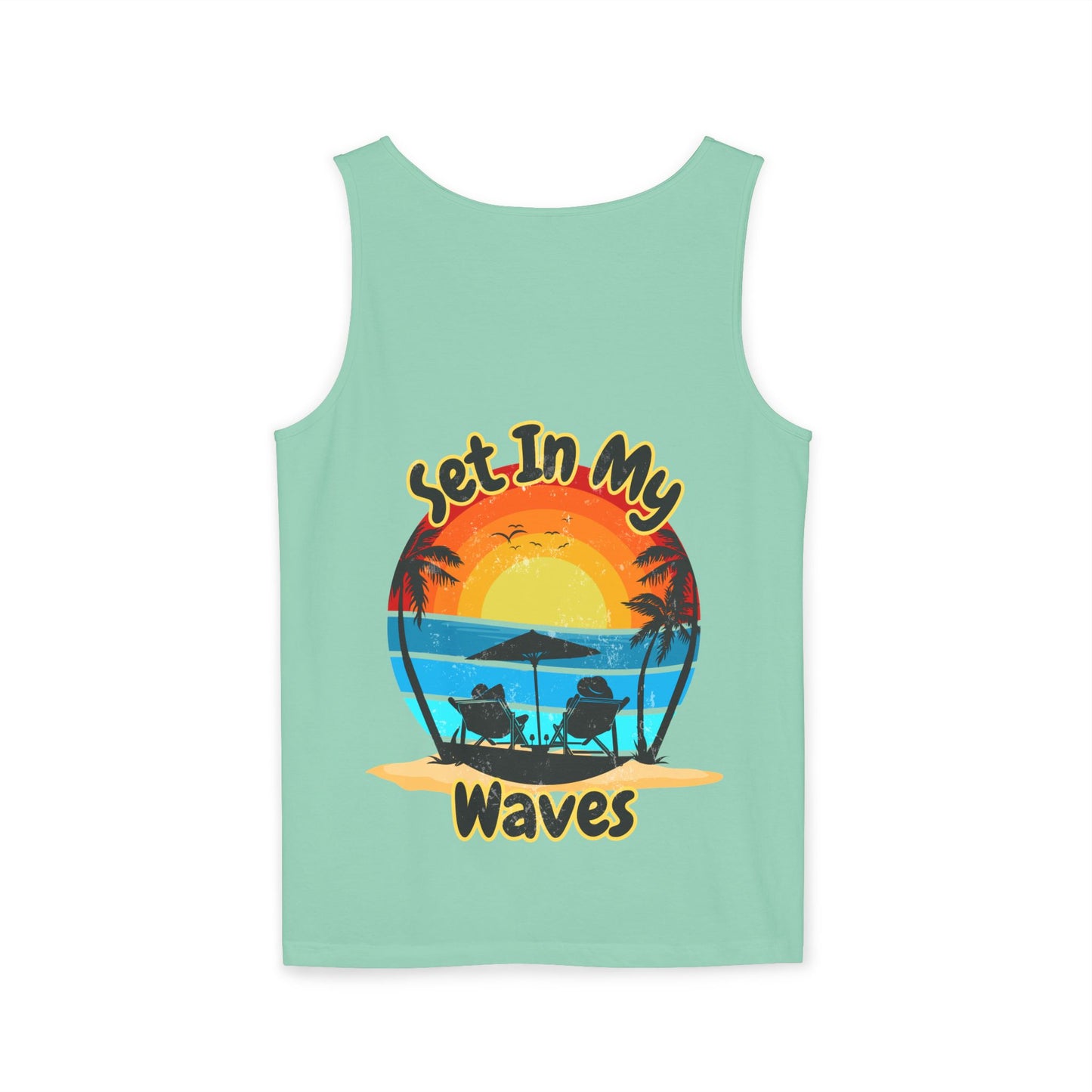 "Set In My Waves" Tropical RETRO Paradise Tank Top(Light Colors)