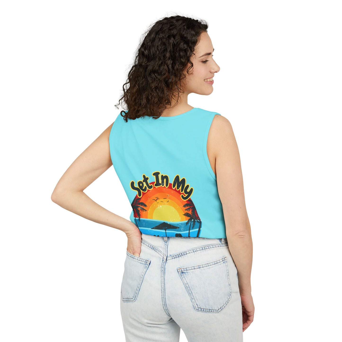 "Set In My Waves" Tropical RETRO Paradise Tank Top(Light Colors)