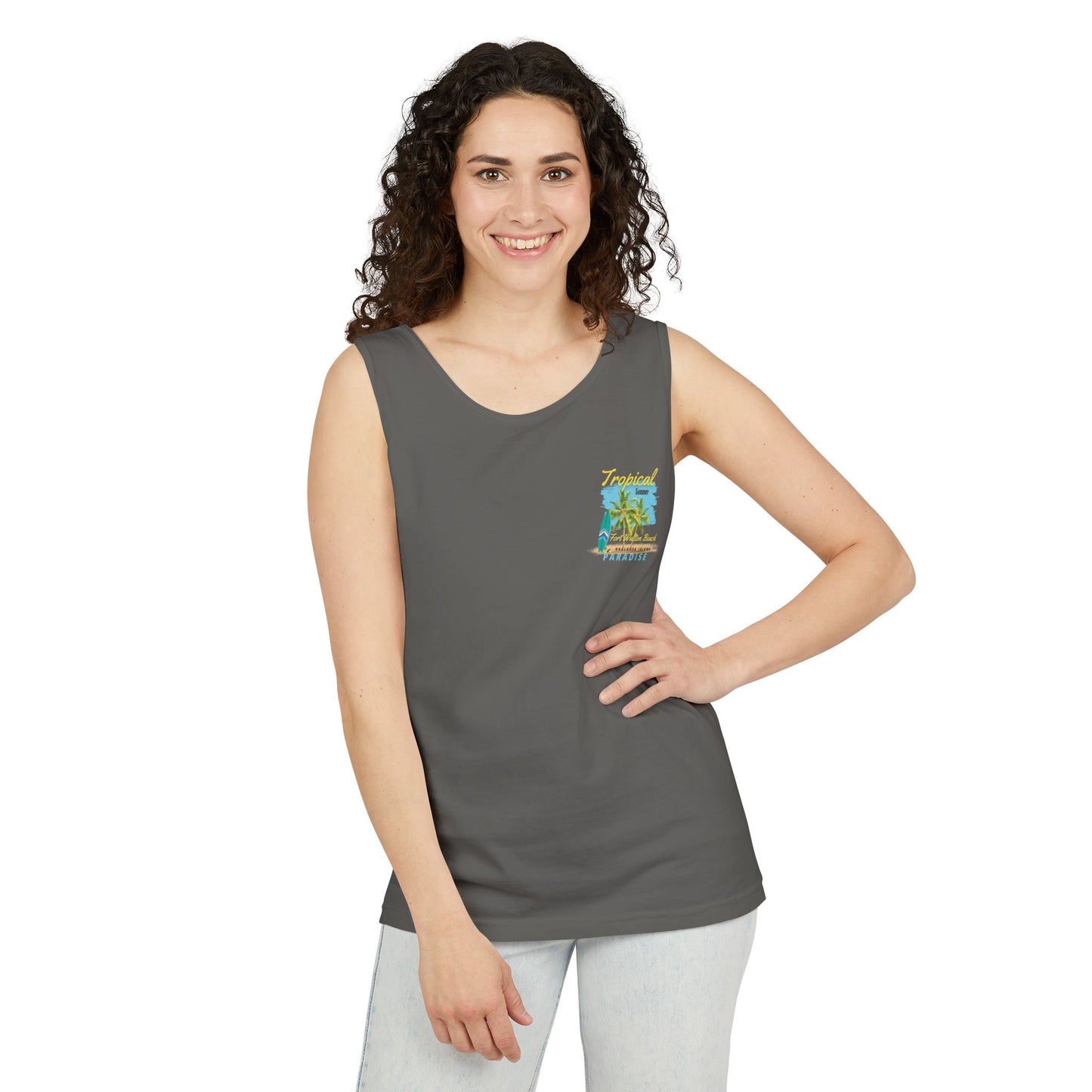 Tropical (FWB) Summer Tank Top (Back)