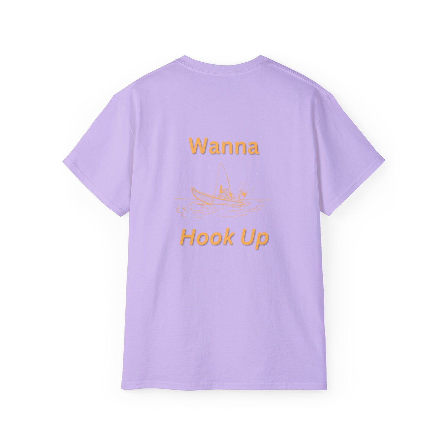 Wanna Hook Up Fishing Tee — Casual Graphic Cotton T‑Shirt
