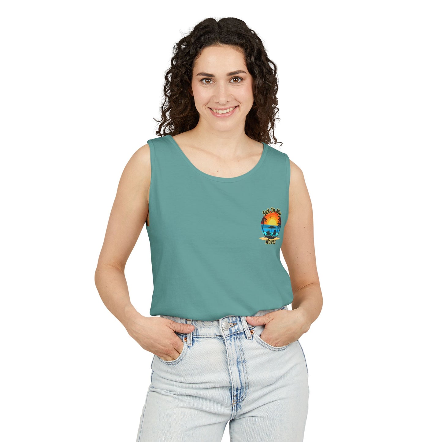 "Set In My Waves" Tropical RETRO Paradise Tank Top(Light Colors)