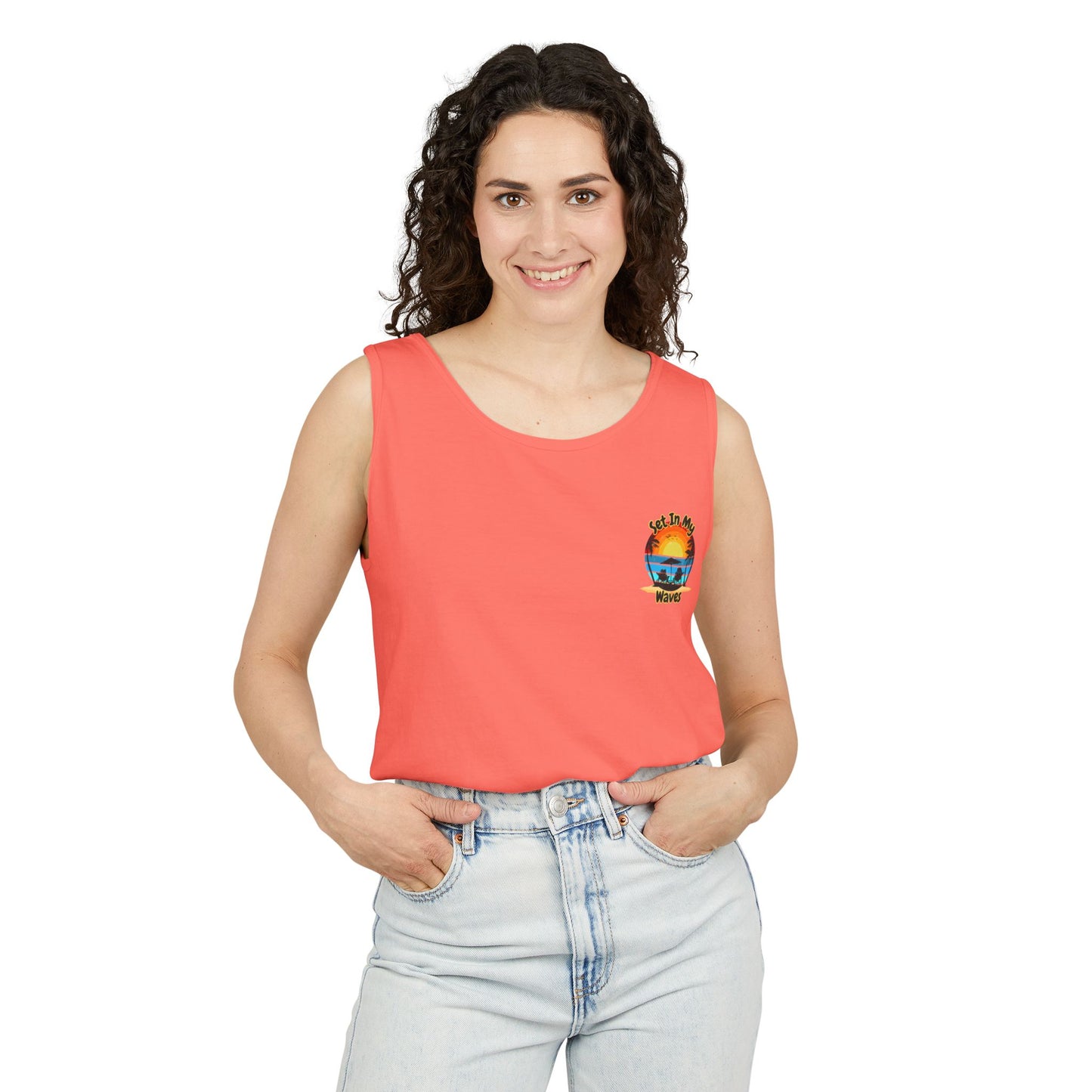 "Set In My Waves" Tropical RETRO Paradise Tank Top(Light Colors)