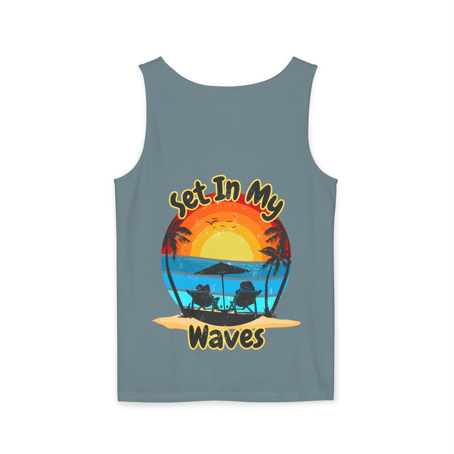 "Set In My Waves" Tropical RETRO Paradise Tank Top(Light Colors)
