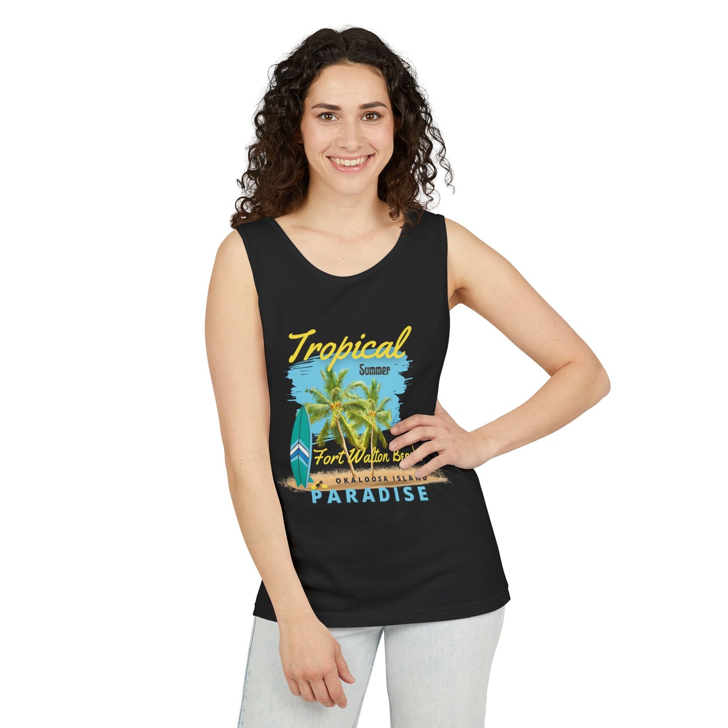 Tropical Summer Tank Top(Print on Front)