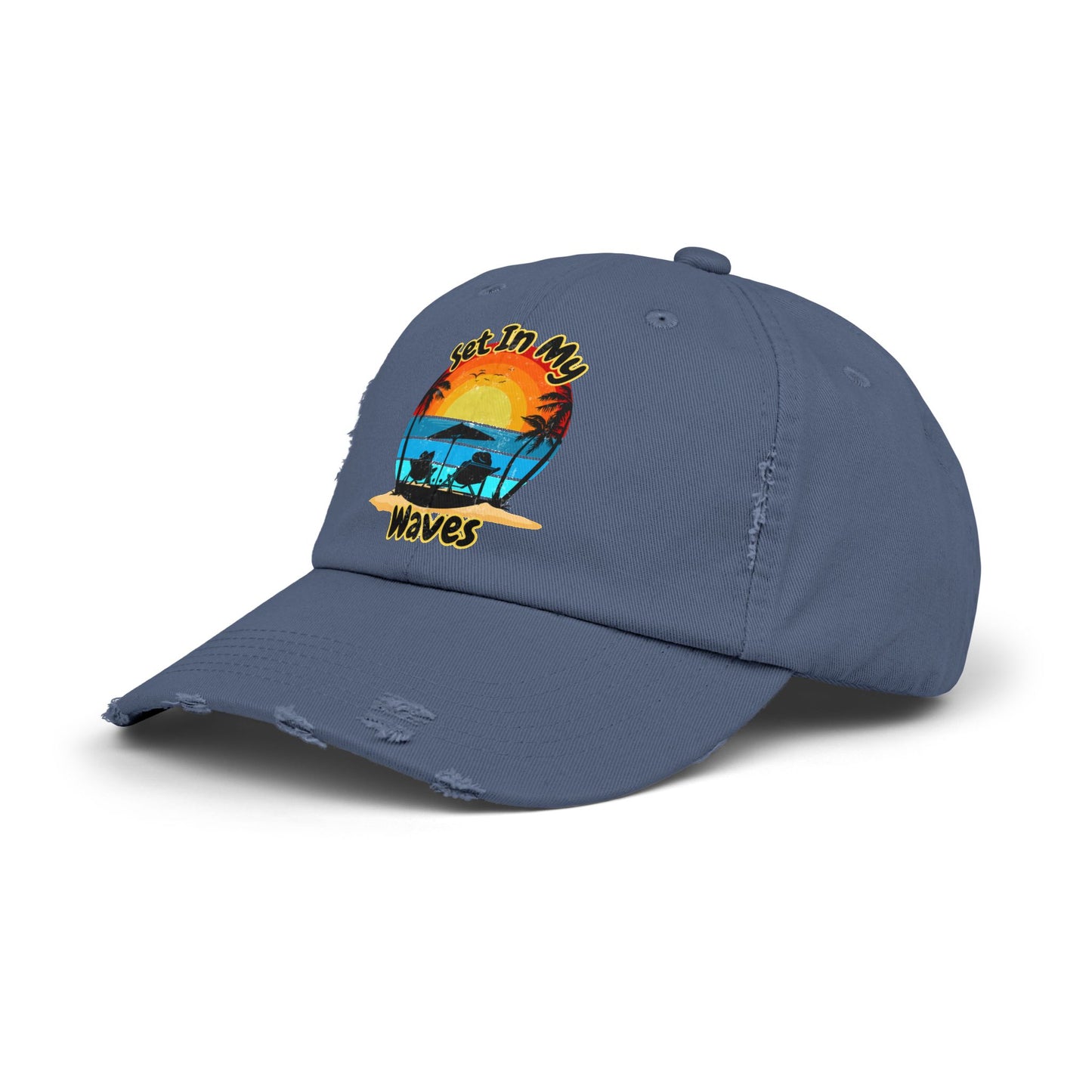 "Set In My Waves" Tropical Distressed Cap