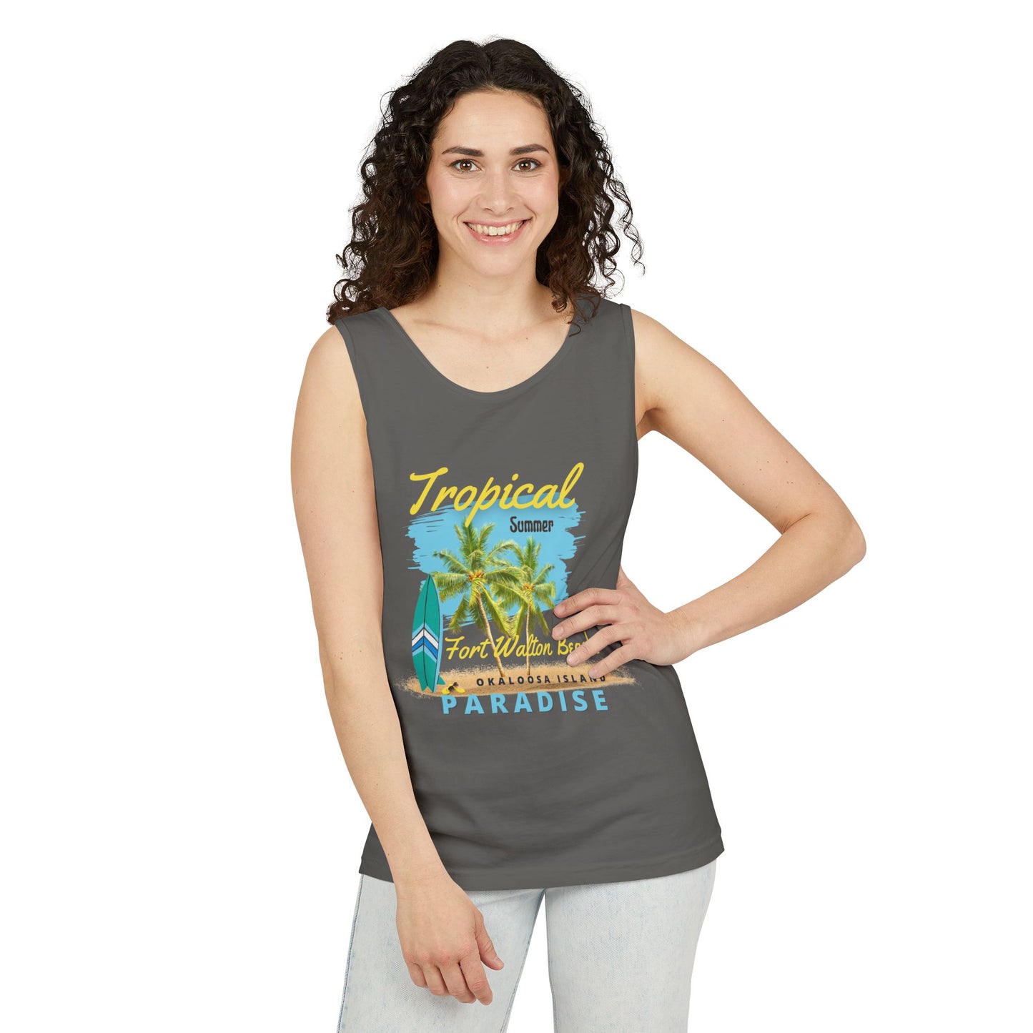 Tropical Summer Tank Top(Print on Front)