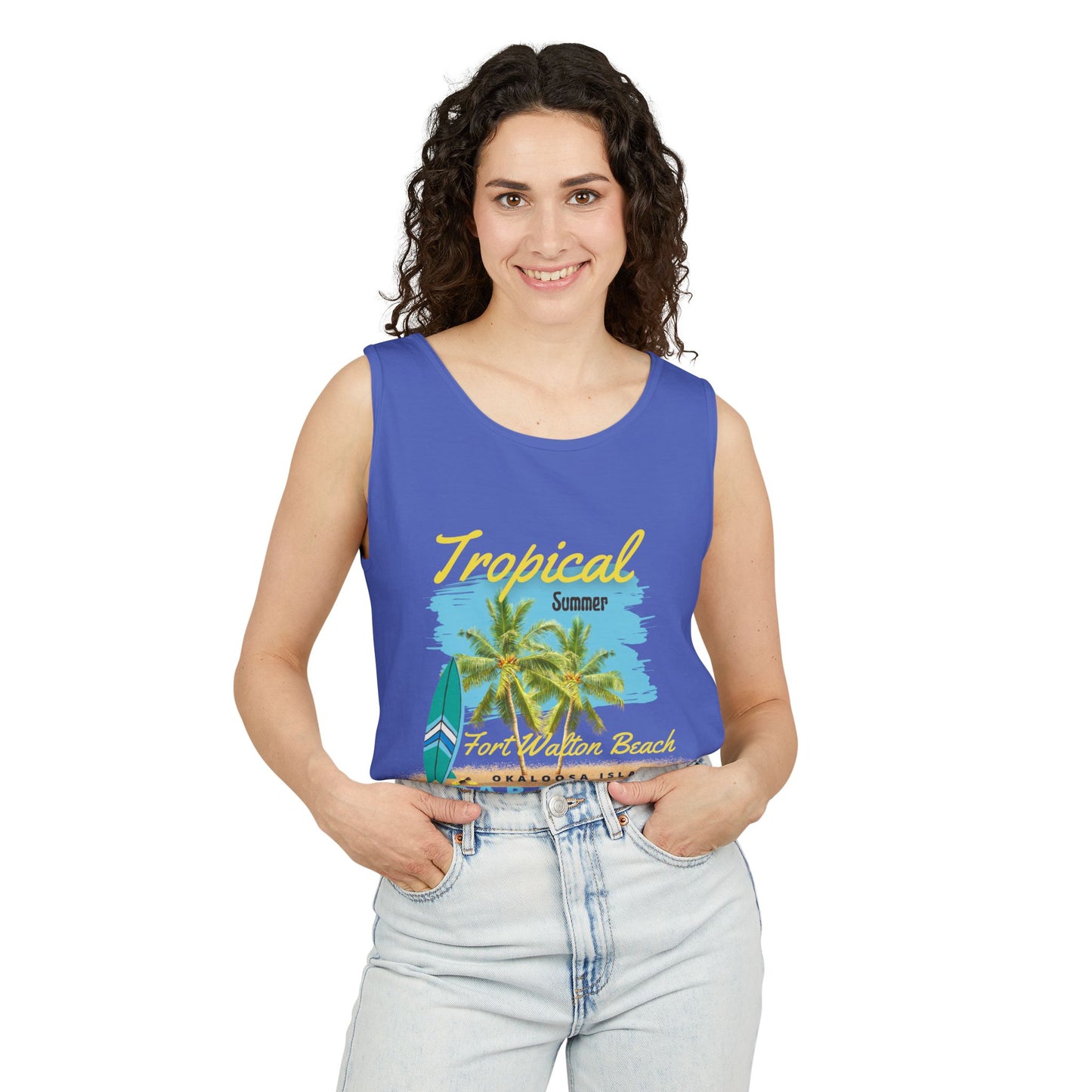 Tropical Summer Tank Top(Print on Front)