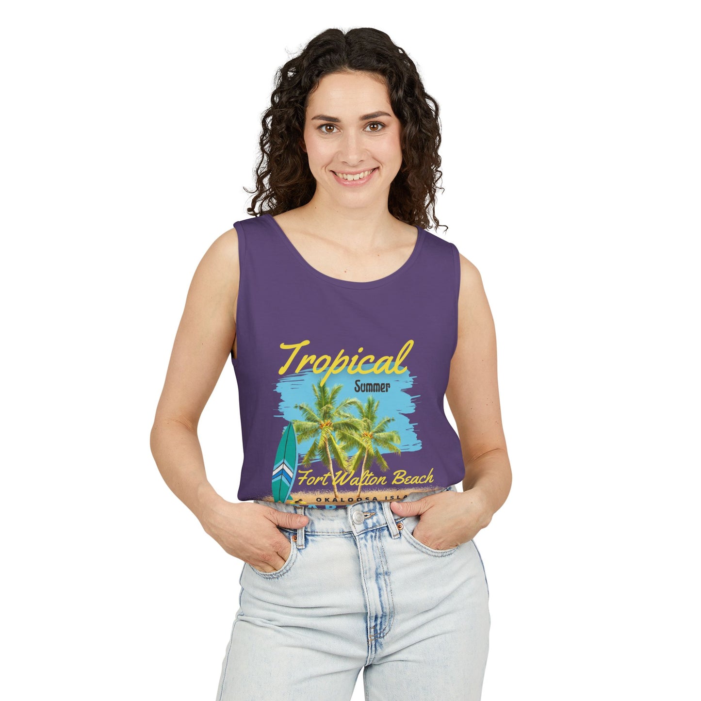 Tropical Summer Tank Top(Print on Front)