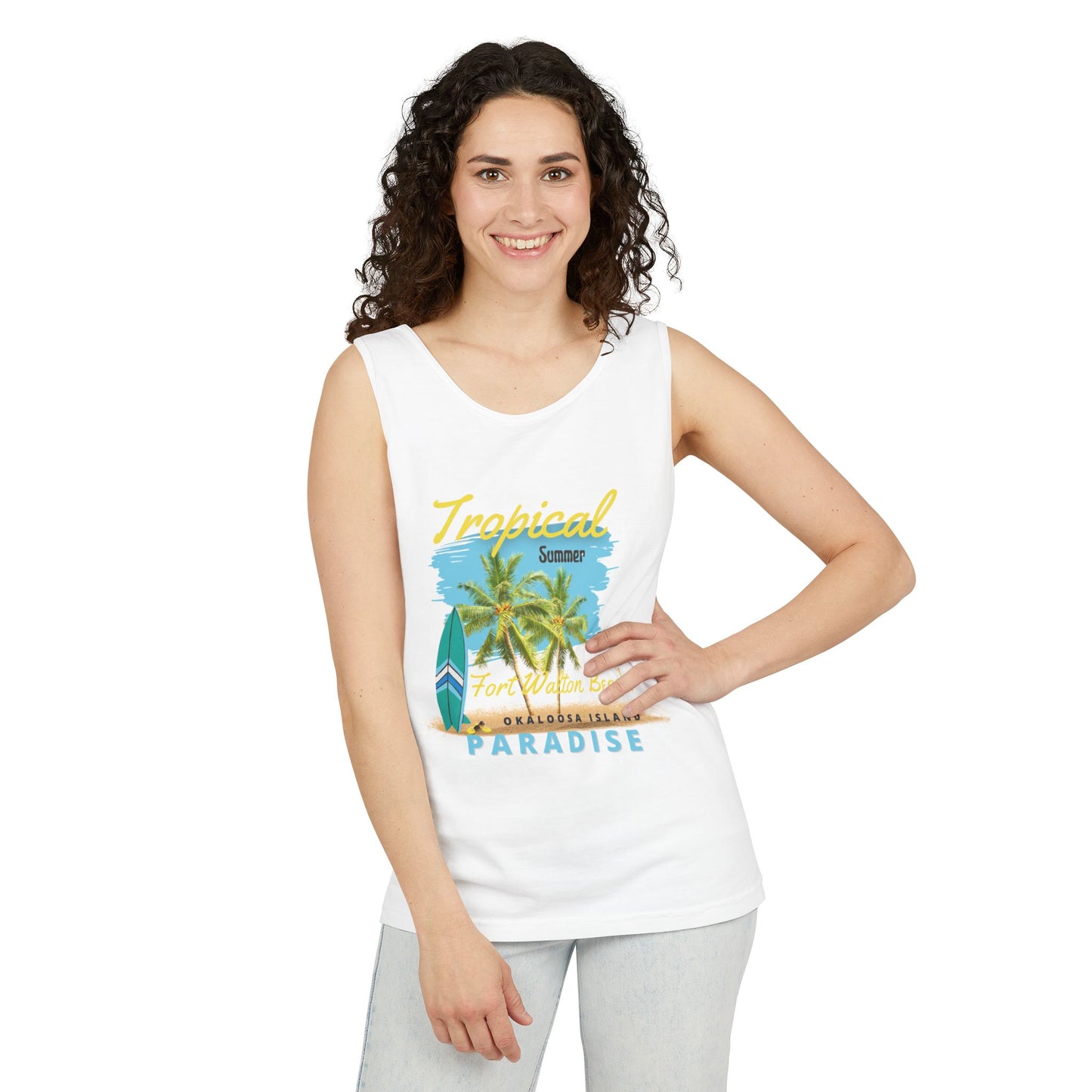 Tropical Summer Tank Top(Print on Front)