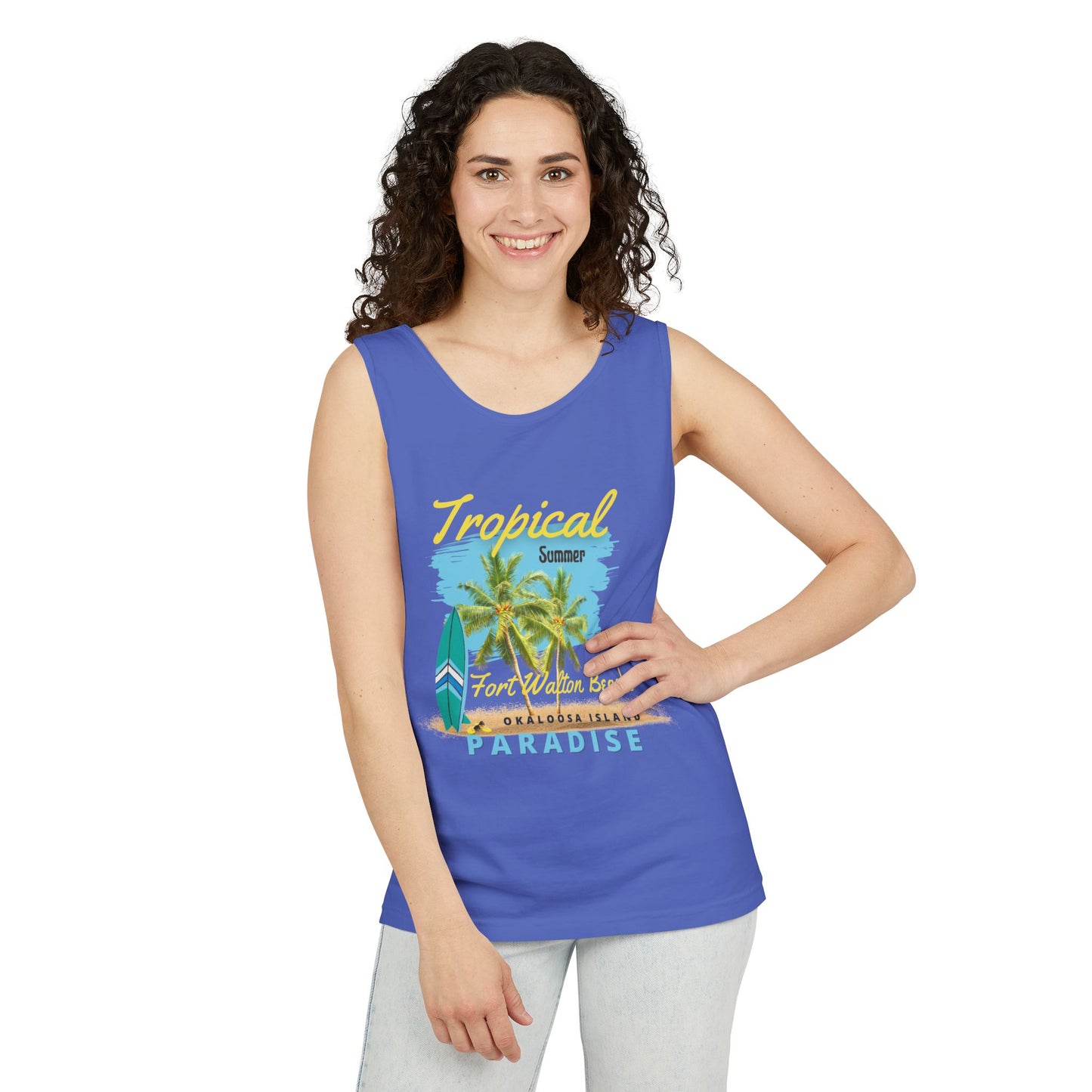 Tropical Summer Tank Top(Print on Front)