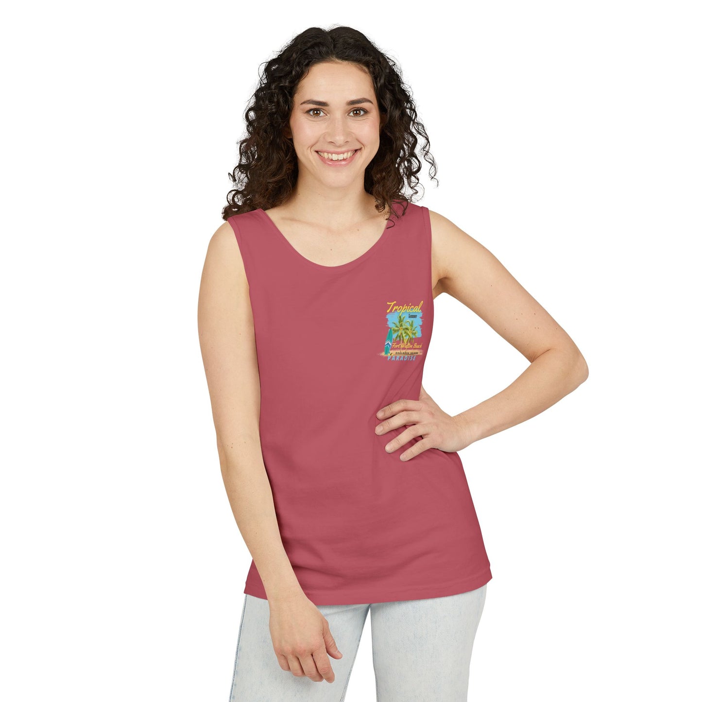Tropical (FWB) Summer Tank Top (Back)