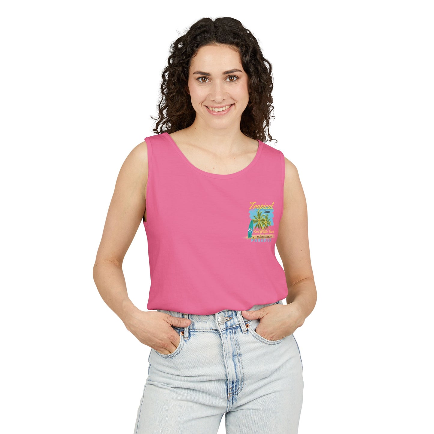 Tropical (FWB) Summer Tank Top (Back)