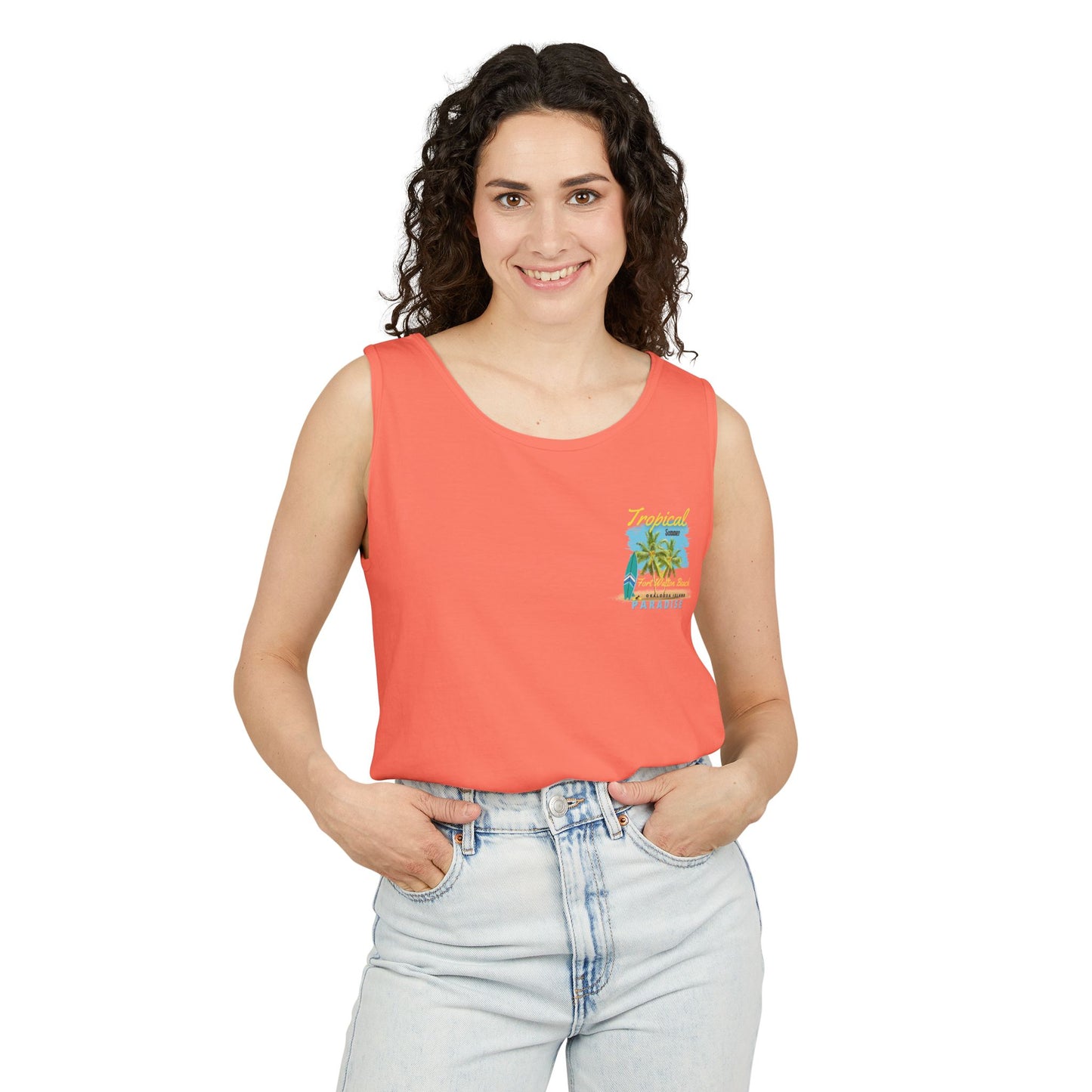 Tropical (FWB) Summer Tank Top (Back)