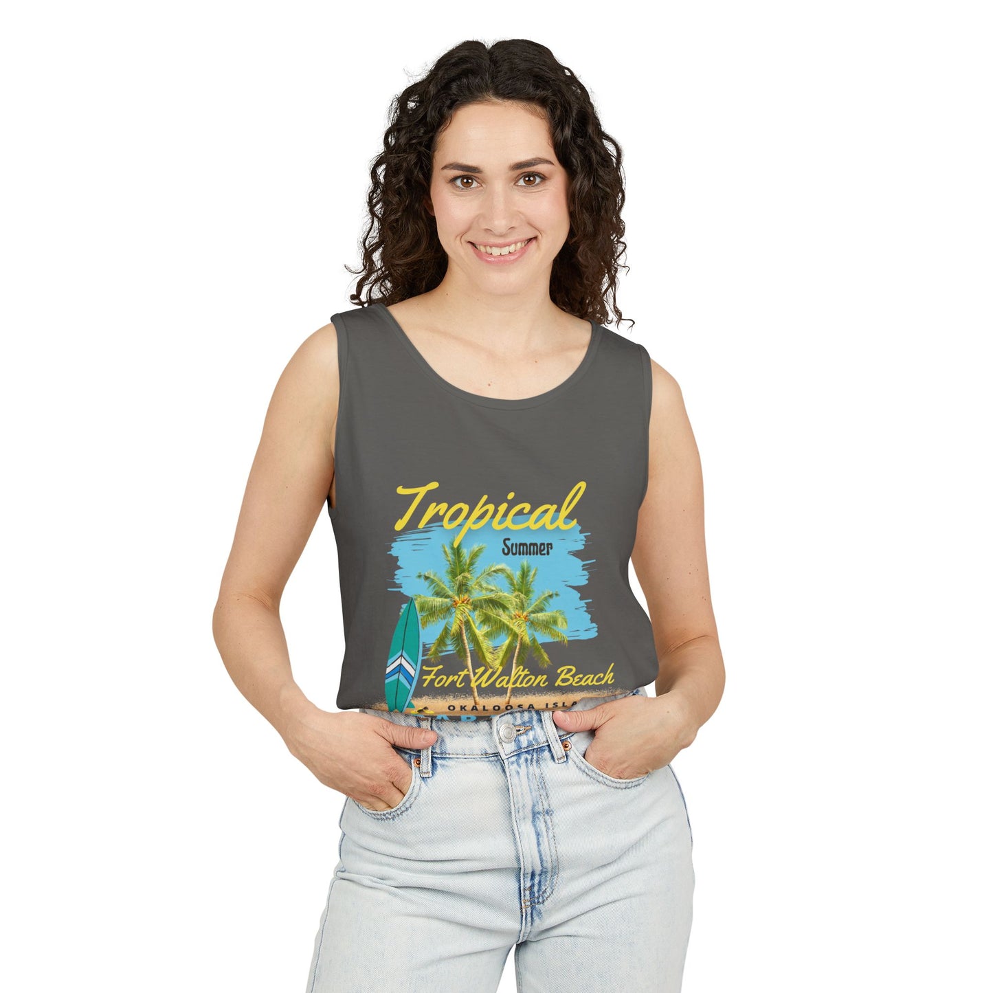 Tropical Summer Tank Top(Print on Front)