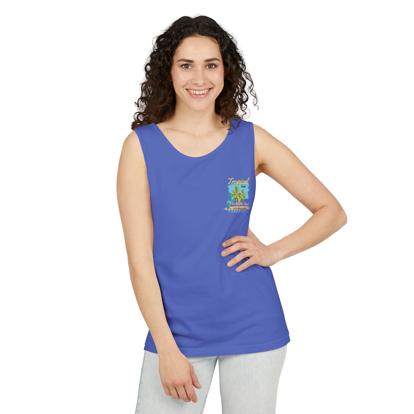 Tropical (FWB) Summer Tank Top (Back)