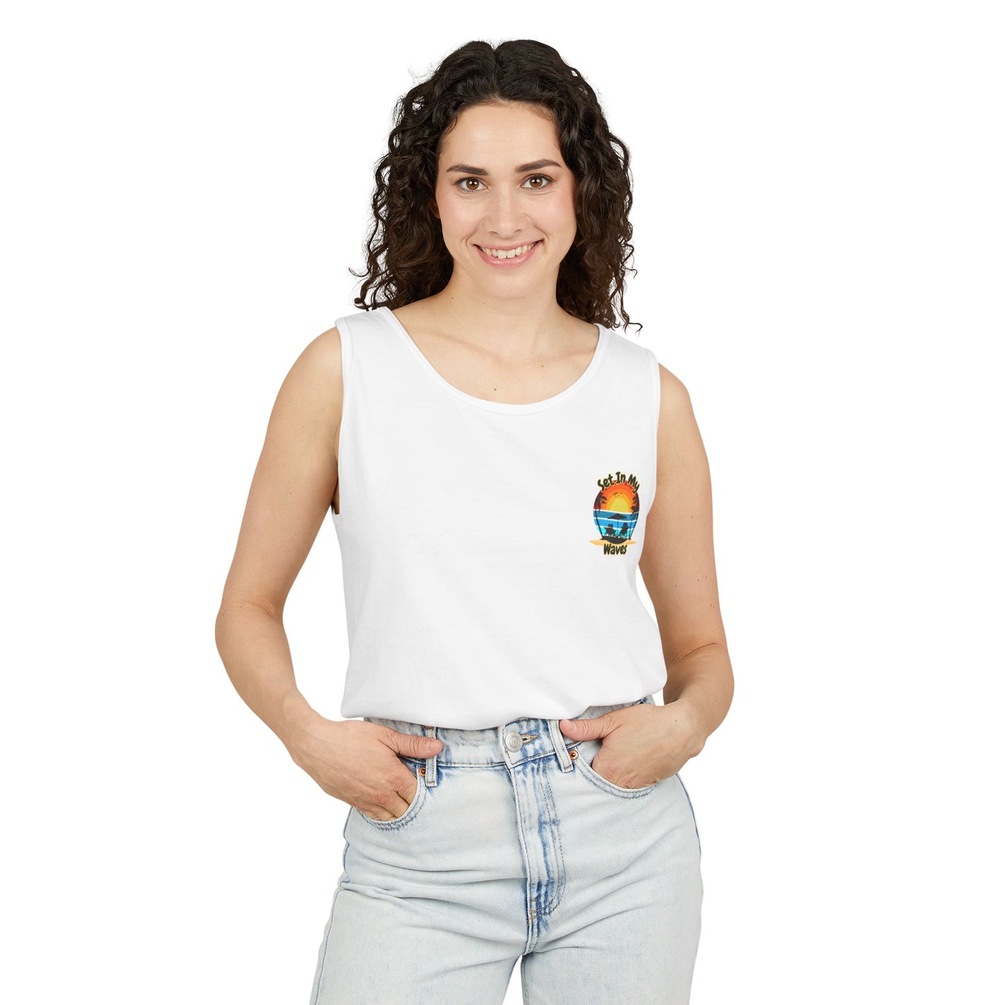 "Set In My Waves" Tropical RETRO Paradise Tank Top(Light Colors)