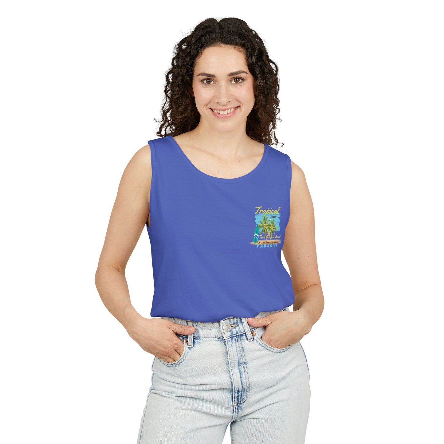 Tropical (FWB) Summer Tank Top (Back)