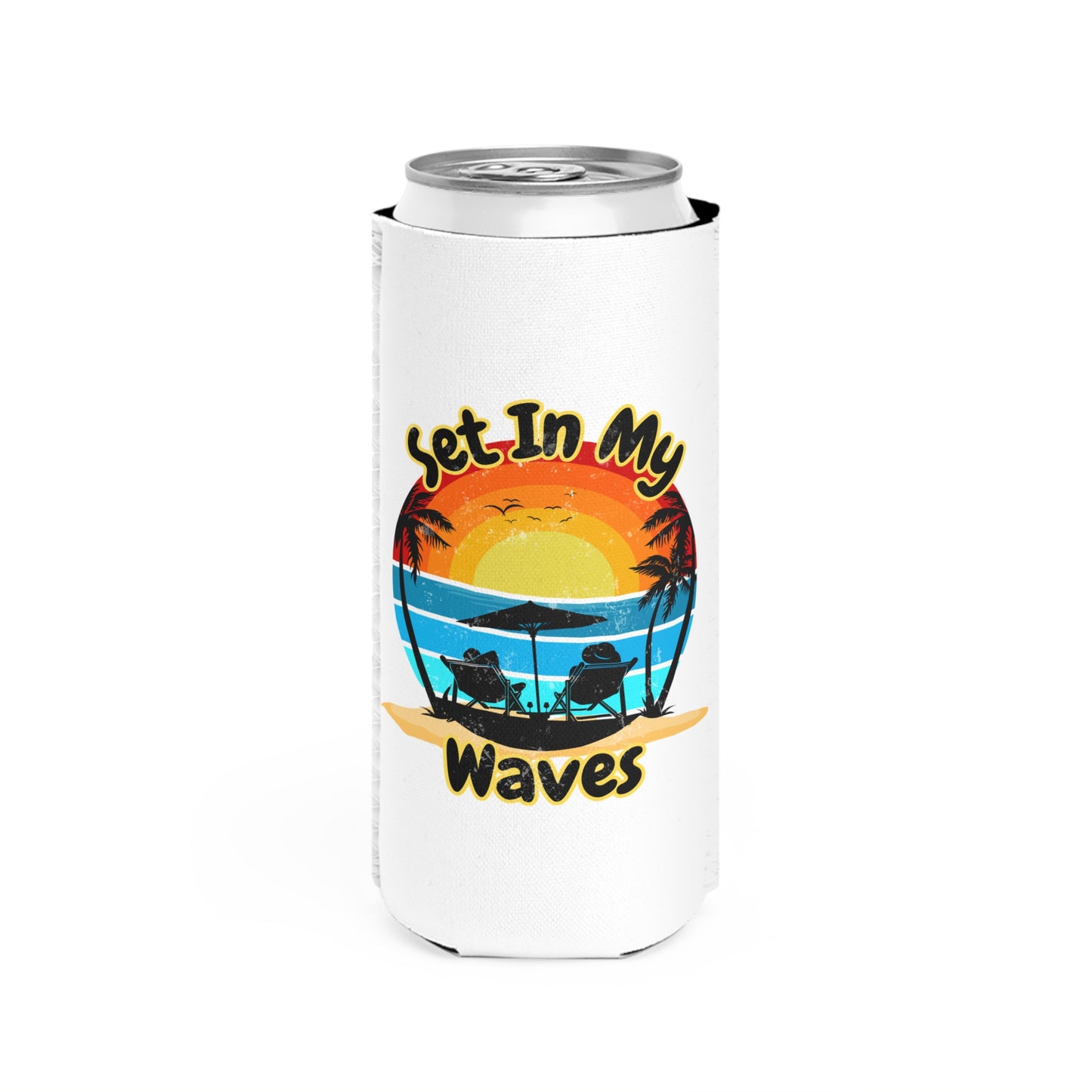 "Set In My Waves" Tropical Summer Slim Can Cooler