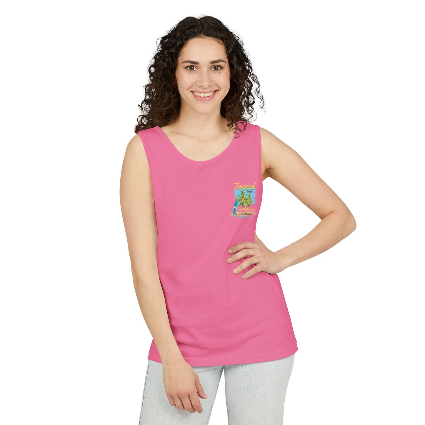 Tropical (FWB) Summer Tank Top (Back)
