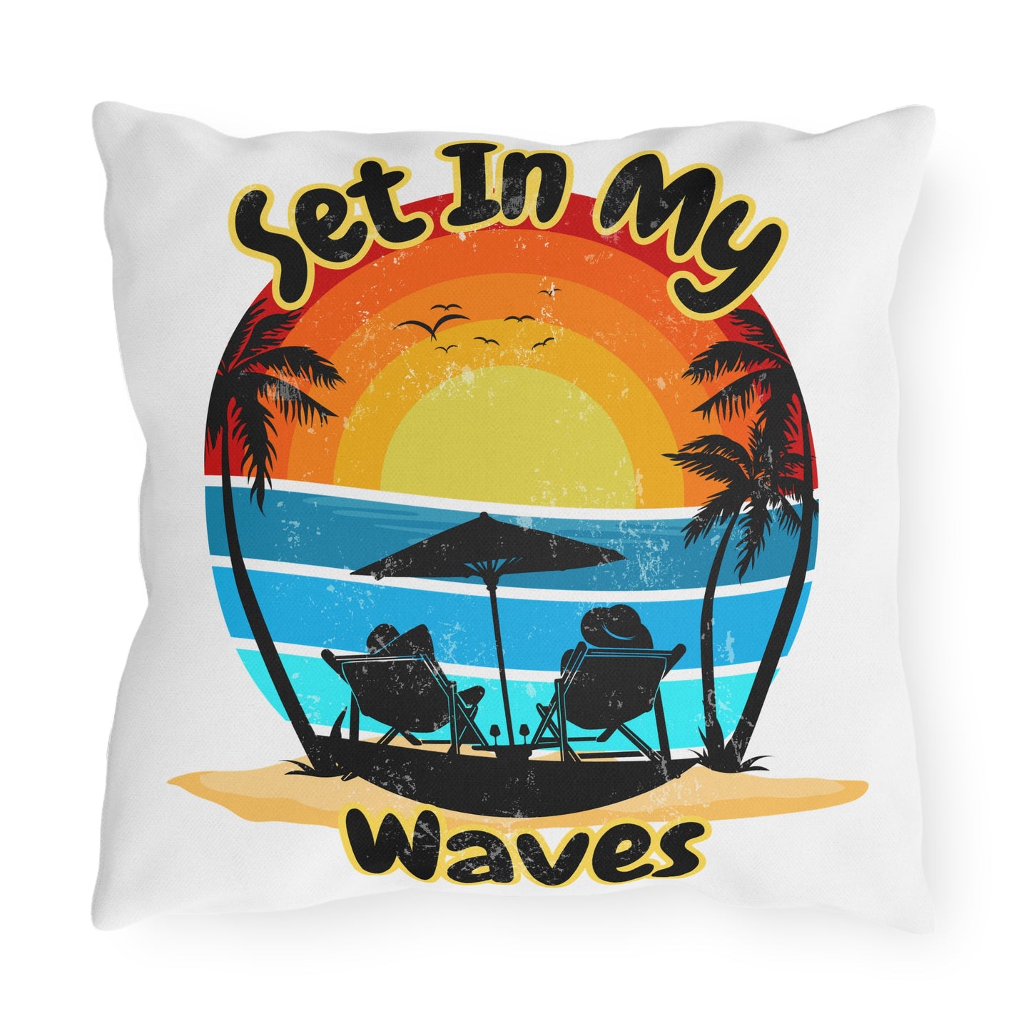 "Set In My Waves" Tropical Outdoor Pillows