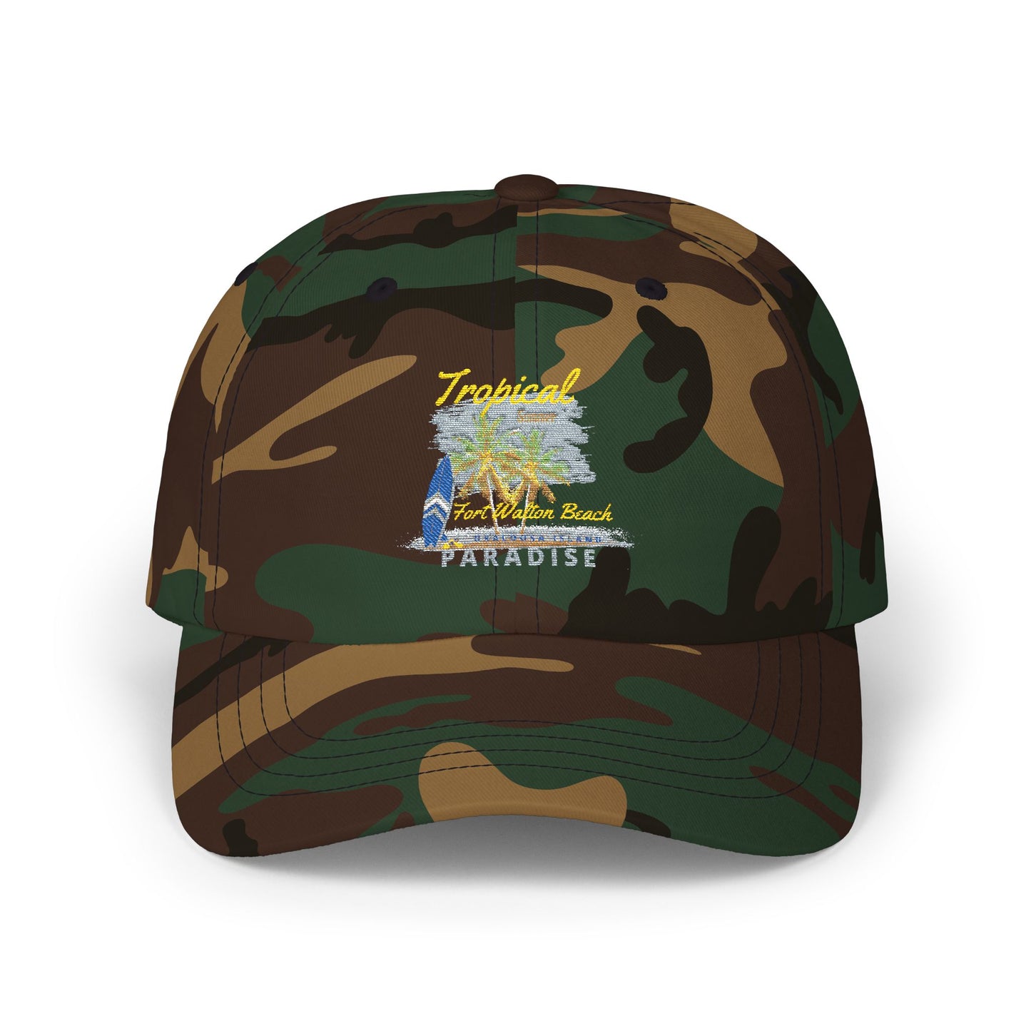 Tropical Dad Cap and Camo Embroidered