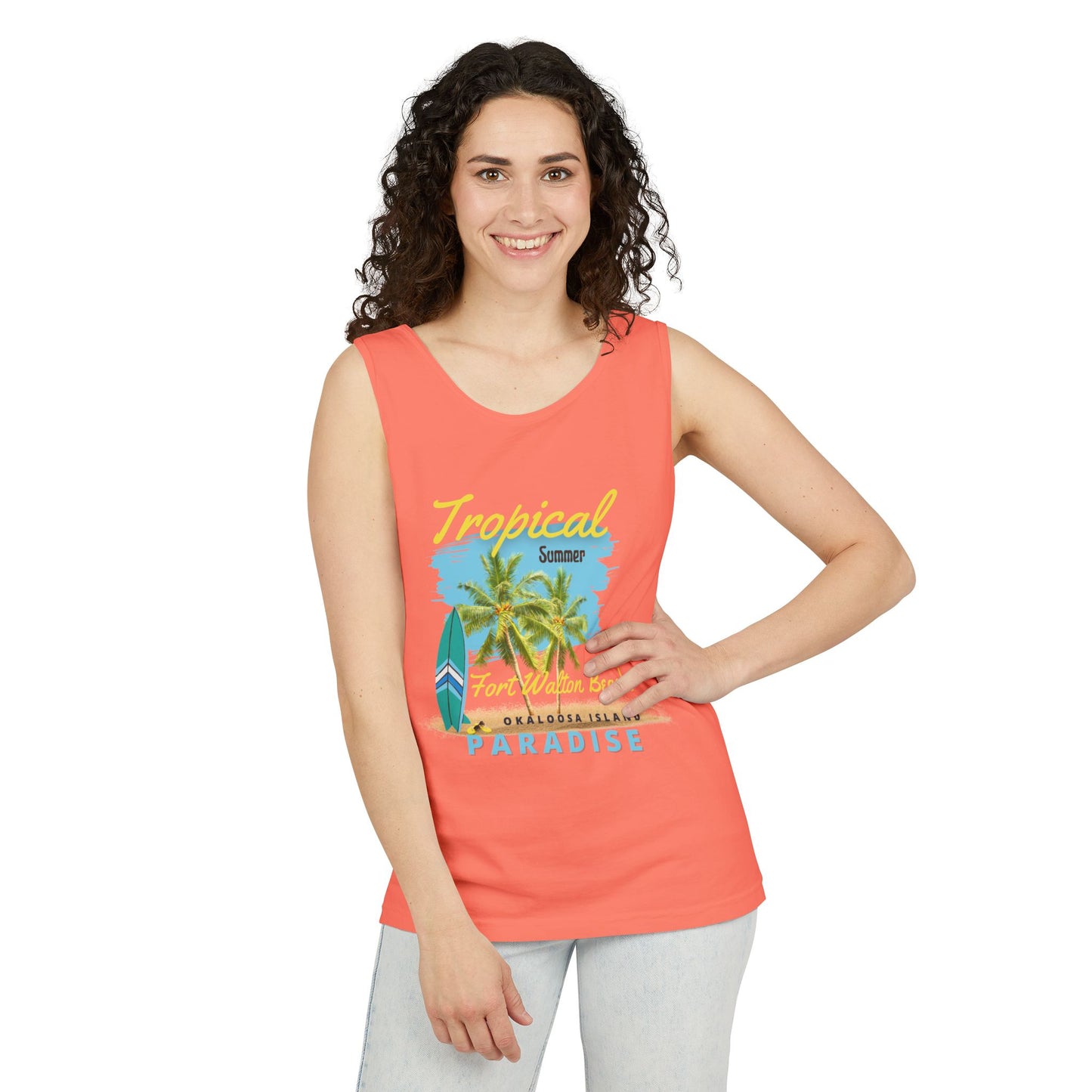 Tropical Summer Tank Top(Print on Front)