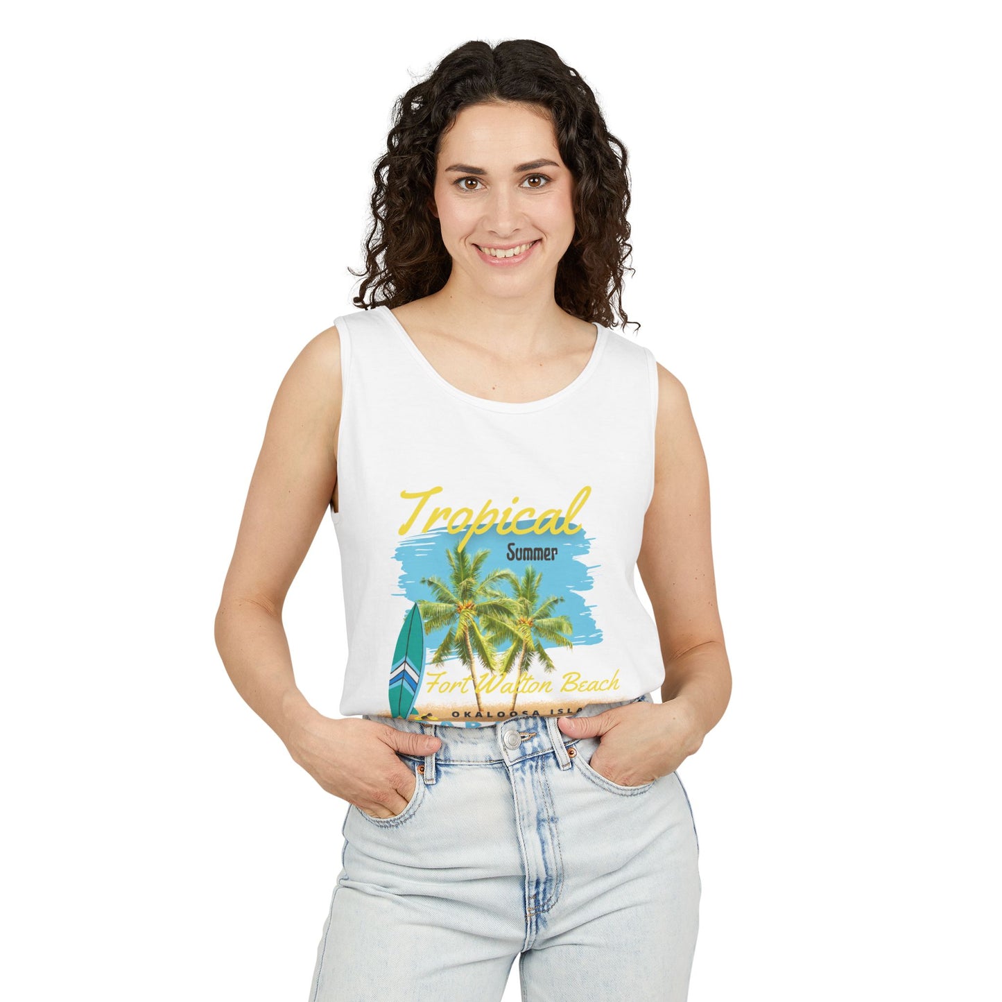 Tropical Summer Tank Top(Print on Front)