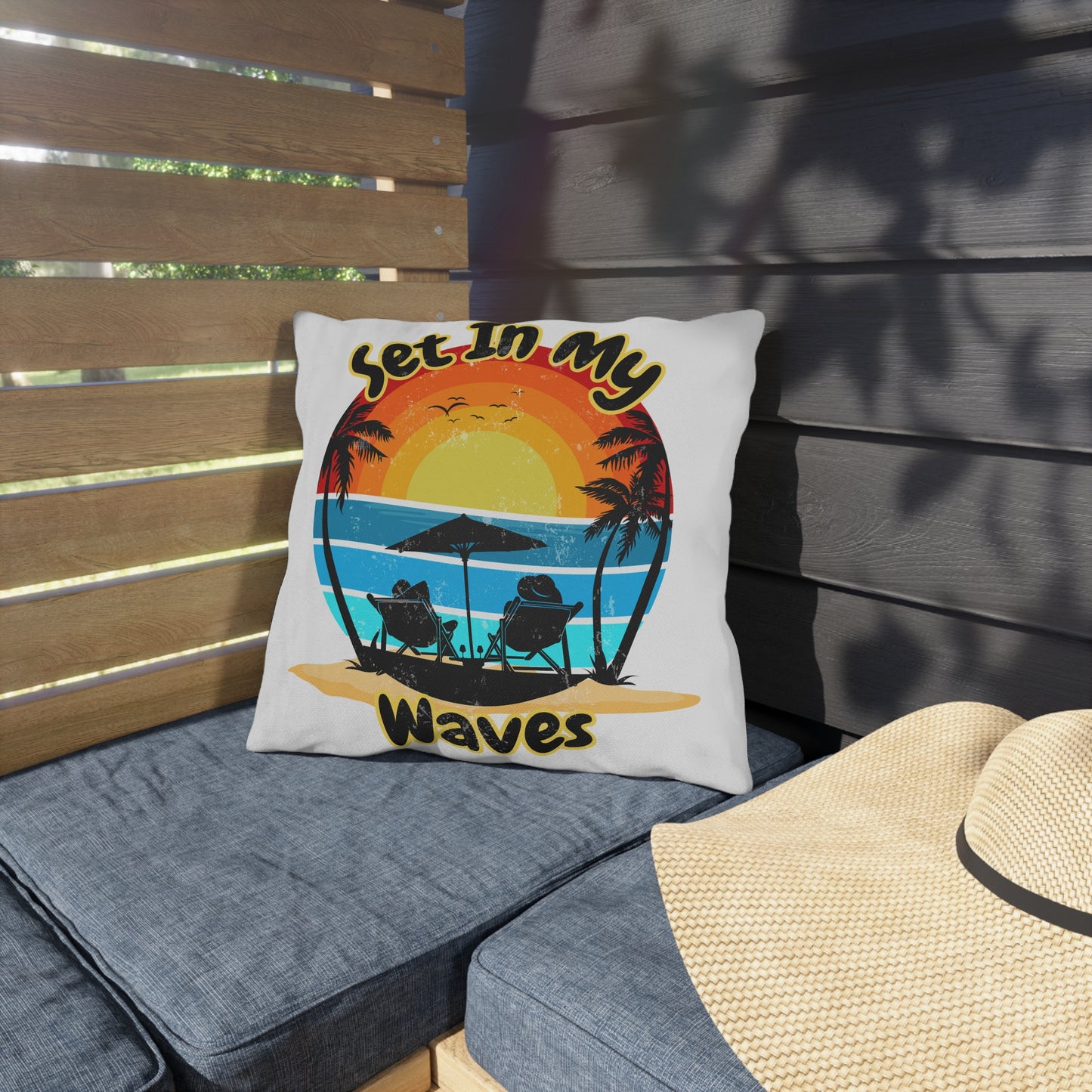 "Set In My Waves" Tropical Outdoor Pillows