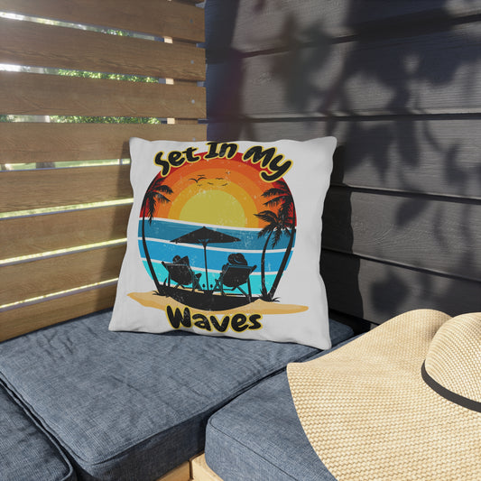 "Set In My Waves" Tropical Outdoor Pillows