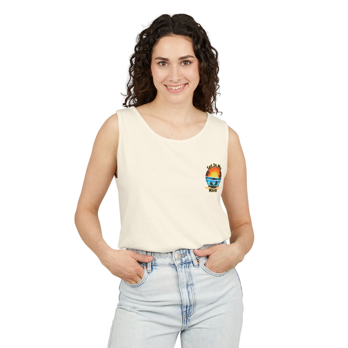 "Set In My Waves" Tropical RETRO Paradise Tank Top(Light Colors)