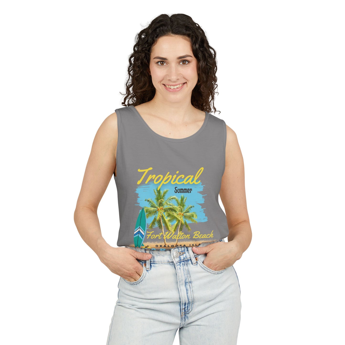 Tropical Summer Tank Top(Print on Front)