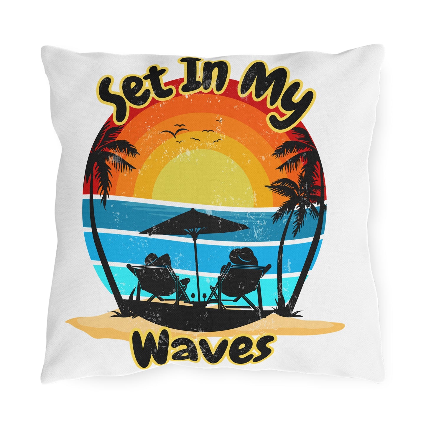 "Set In My Waves" Tropical Outdoor Pillows