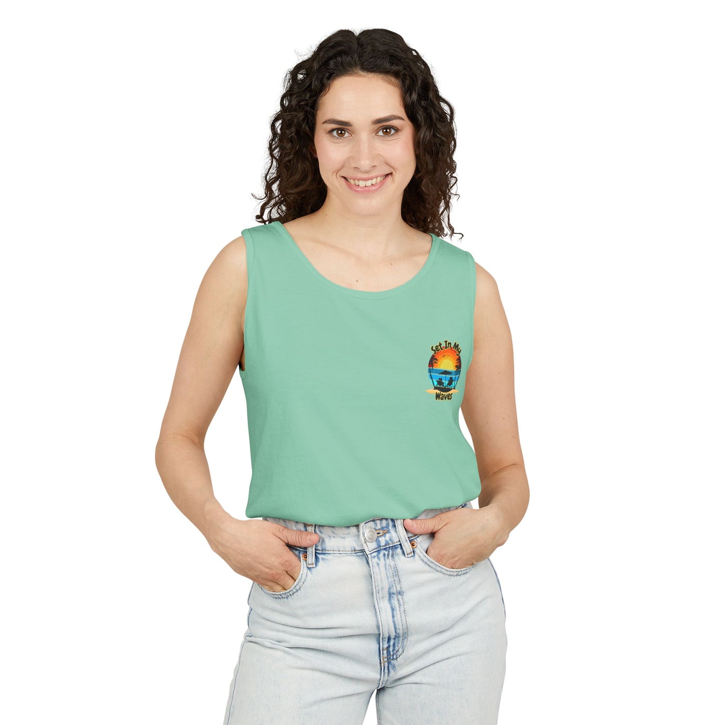 "Set In My Waves" Tropical RETRO Paradise Tank Top(Light Colors)