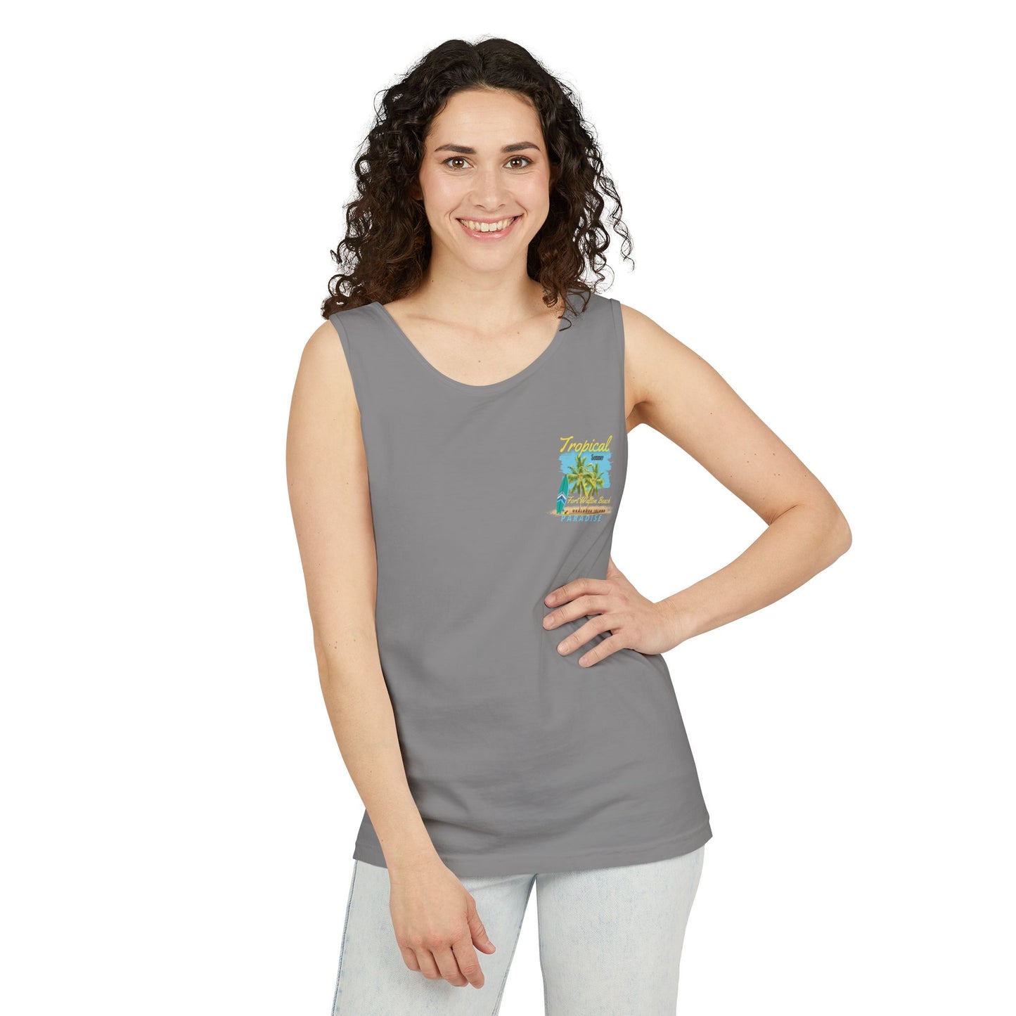 Tropical (FWB) Summer Tank Top (Back)