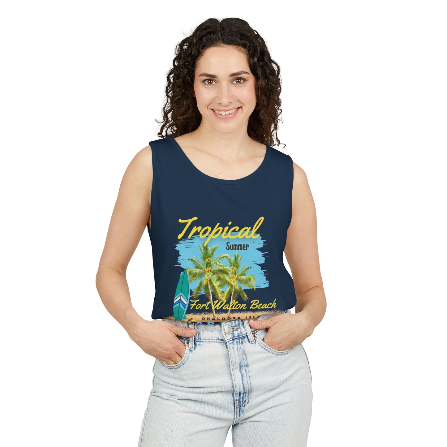 Tropical Summer Tank Top(Print on Front)
