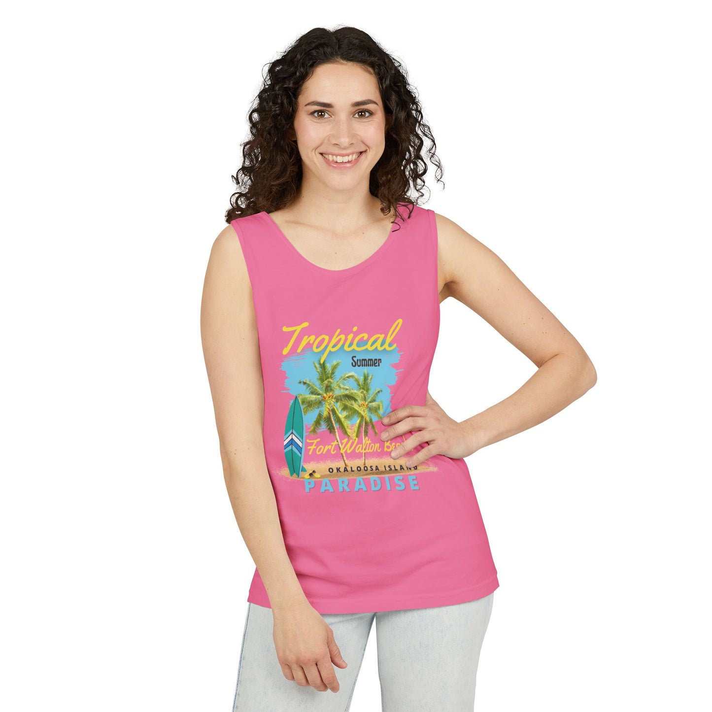 Tropical Summer Tank Top(Print on Front)