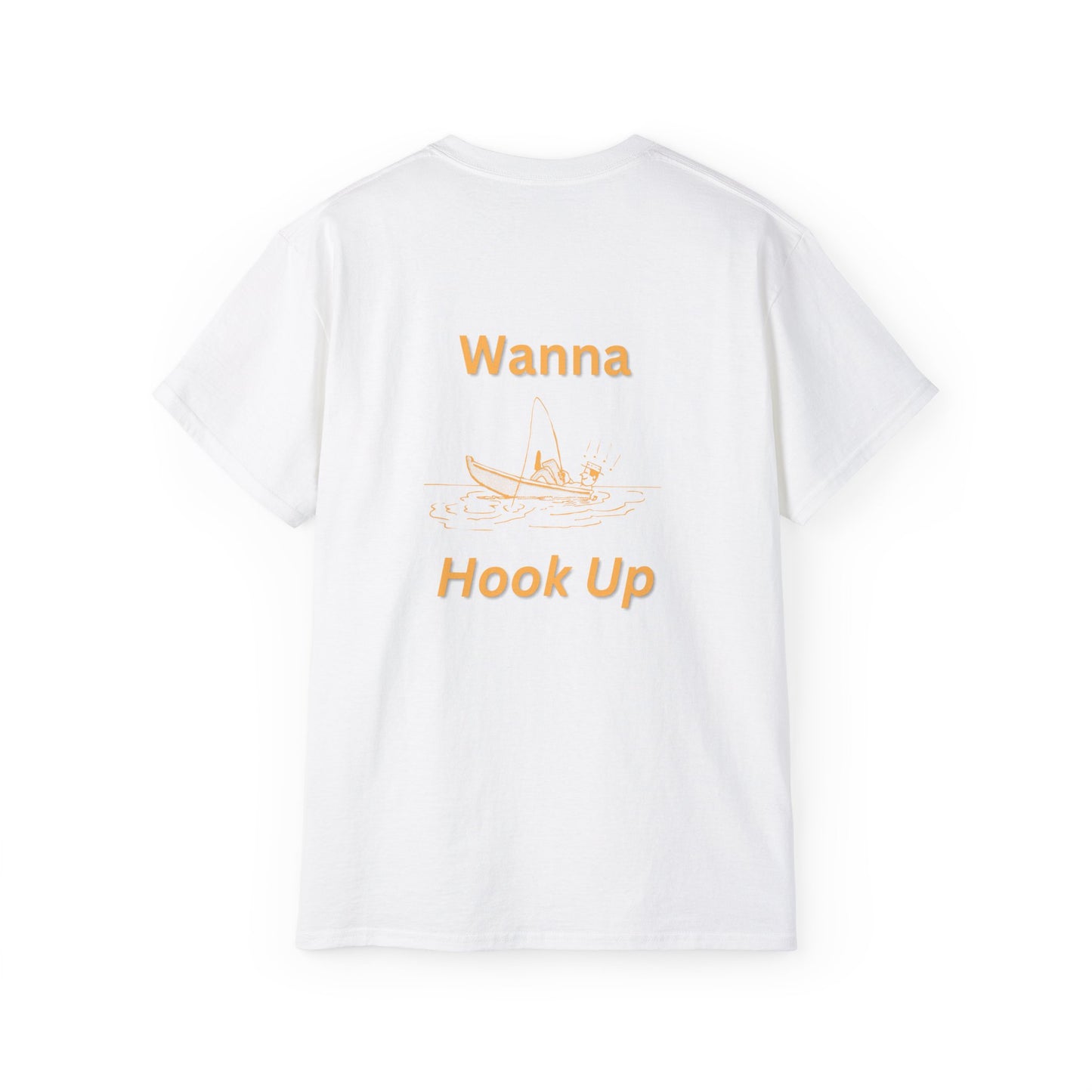 Wanna Hook Up Fishing Tee — Casual Graphic Cotton T‑Shirt