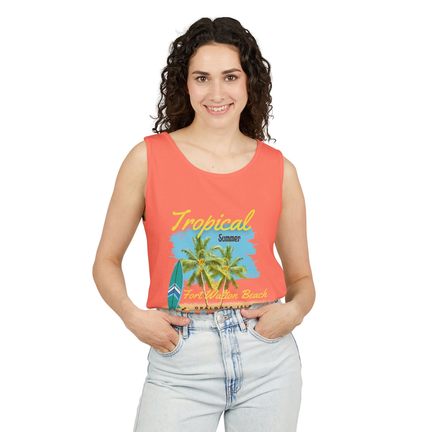 Tropical Summer Tank Top(Print on Front)