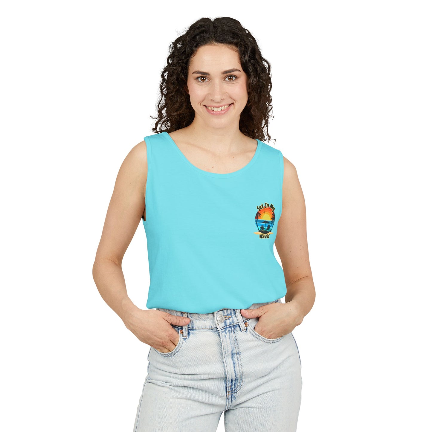 "Set In My Waves" Tropical RETRO Paradise Tank Top(Light Colors)