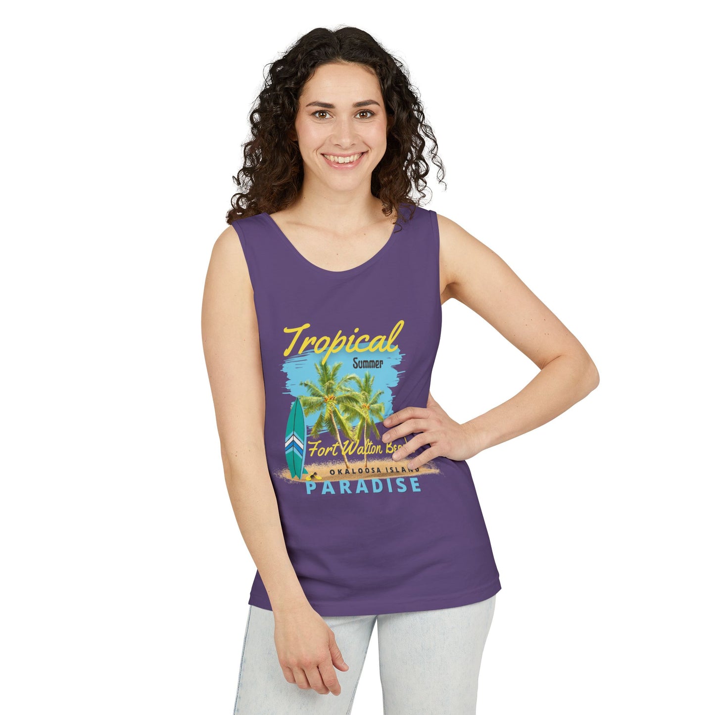 Tropical Summer Tank Top(Print on Front)