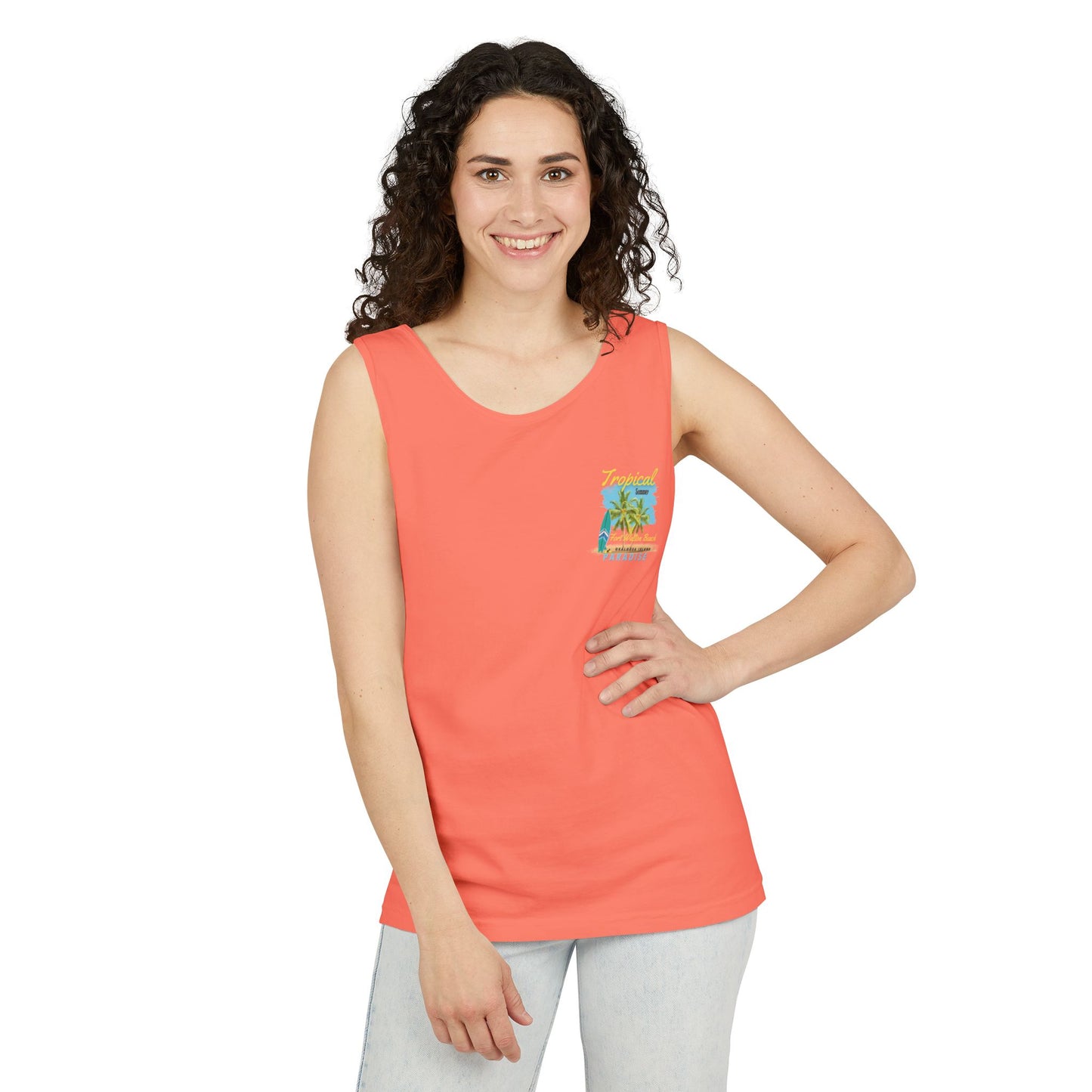 Tropical (FWB) Summer Tank Top (Back)