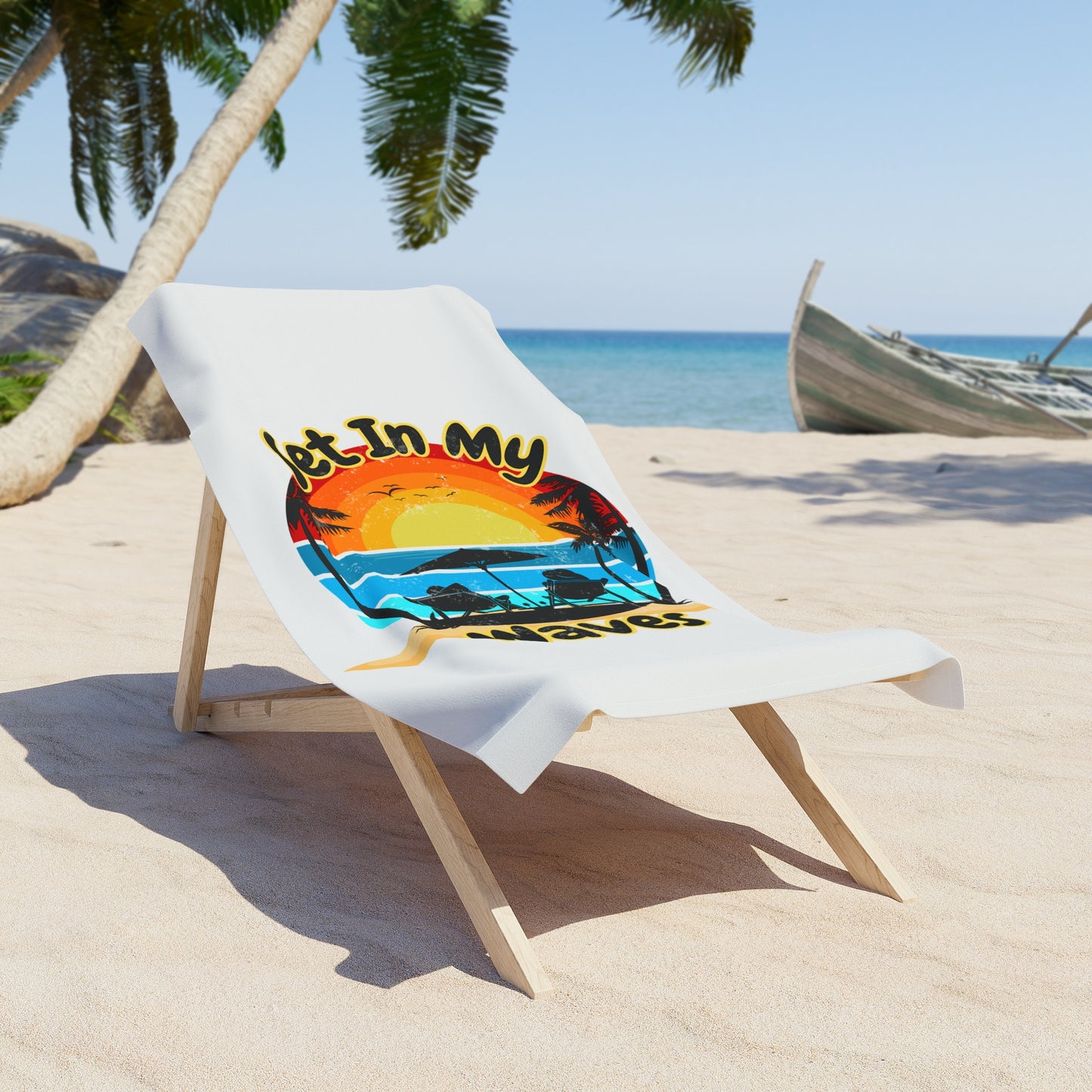 "Set In My Waves" Tropical Beach Towel, Summer Fun(FWB/Destin)
